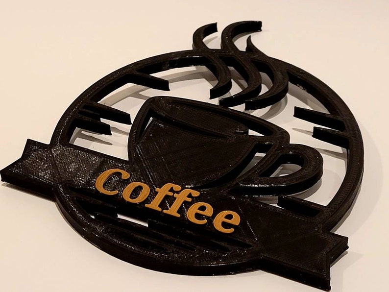 Coffee custom decorative silhouette || Mug Sign kitchen decor image 2
