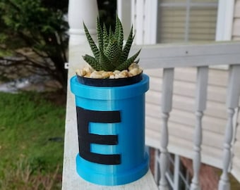 Mega Man Etank succulent planter pot Nintendo energy tank plant