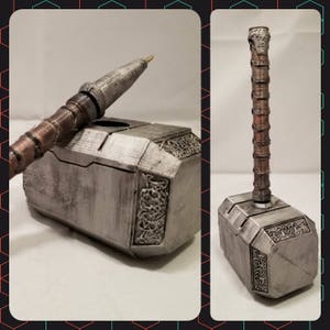 Thor hammer Mjonir ink pen holder from Avengers Ragnarok Odin Vikings Thor&#39;s cosplay replica