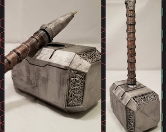 Thor hammer Mjonir ink pen holder from Avengers Ragnarok Odin Vikings Thor's cosplay replica