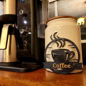 Coffee custom decorative silhouette || Mug Sign kitchen decor image 3