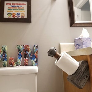 Thor's hammer Mjolnir toilet paper holder for an Avengers Marvel themed bathroom decor decoration tissue toilet Asgard Ragnarok TP shower image 1