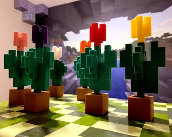 Tulpvideogame korrelige bloemen Minecraft-stijl