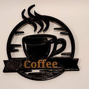 Coffee custom decorative silhouette || Mug Sign kitchen decor image 1