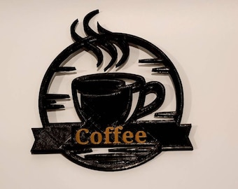 Coffee custom decorative silhouette || Mug Sign kitchen decor