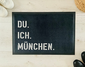 JIJ. Ik. MÜNCHEN. Deurmat Deurmat 40 x 60 cm Binnen & buiten antislip Wasbaar Cadeau Kerst Verjaardag Move-in Bruiloft