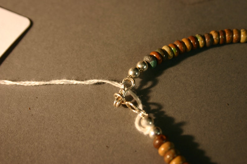Navajo Green Turquoise Bead and Large Silver Squash Blossom Necklace