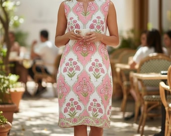 Handmade Cotton Block Print Dress with Pockets: Indian Summer Outfit