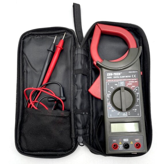 Cen-tech 95683 Digital Clamp Meter Tester W/test Leads and Case - Etsy