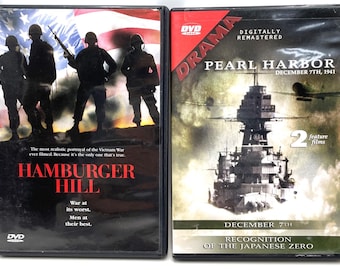 2 War Movies DVDs: Hamburger Hill and Pearl Harbor (VGC)