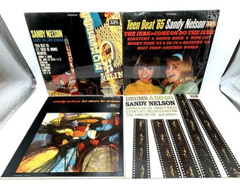 4 Sandy Nelson LPs Live Las Vegas, Teen Beat, Drums A Go Go & Let there Be Drums