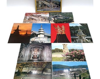 1970s Vintage 10 Korean Gyeongju, Park and Temple Unused Postcards