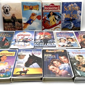 VHS Set of 13 Family Movies Disney, Air Bud, Mary Poppins, Plus Vintage - Clean