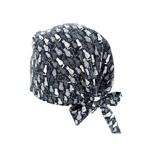 Animal Print Scrub Cap, Surgical Scrub Cap, Head Wrap, Nurses Hat with Buttons Optional, Bonnet, Head Wrap, Hat for Nurses and Doctors