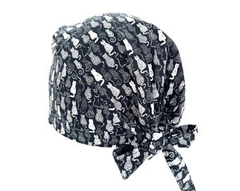 Animal Print Scrub Cap: Cotton Surgical Hat with Optional Buttons