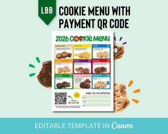 2026 UPDATED!! LBB Girl Scout Cookie Menu with QR Code