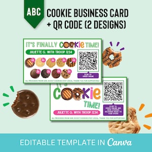 UPDATED 2026!! ABC Cookie Business Cards with QR code