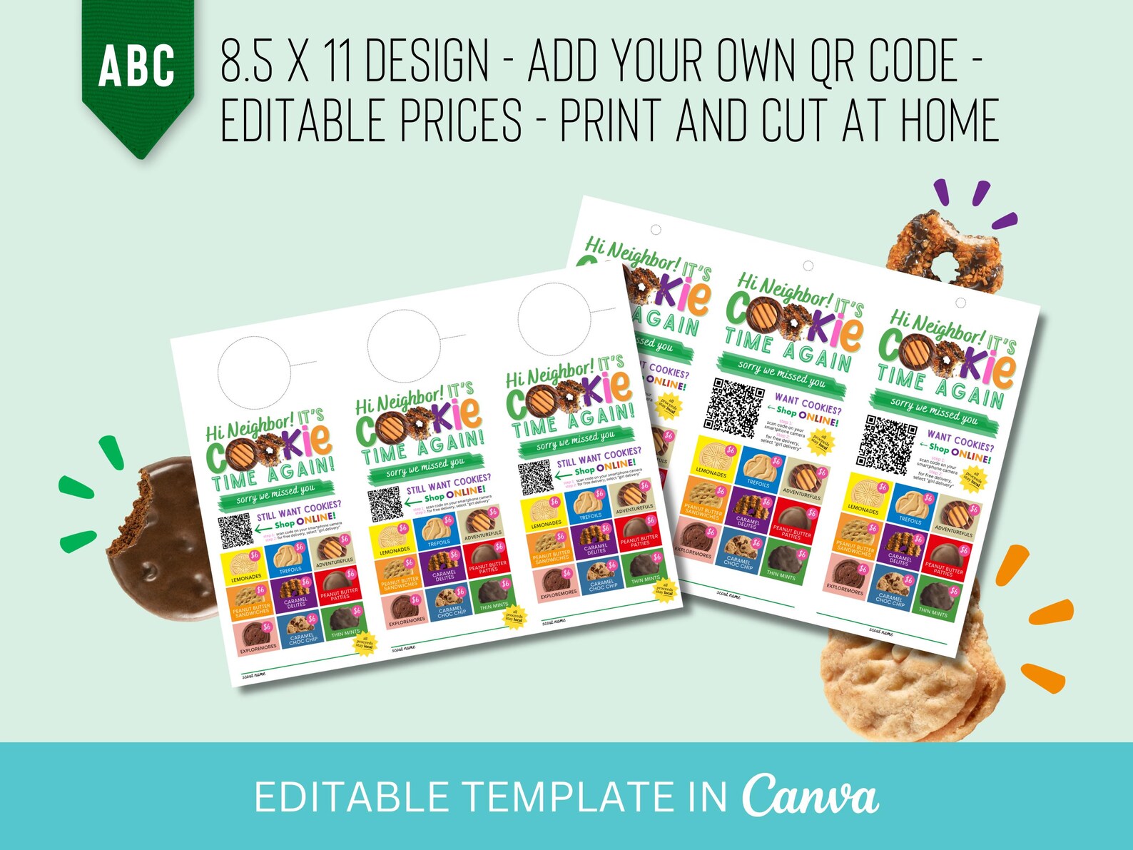 UPDATED 2026!! ABC Girl Scout Door Hanger With QR Code - Etsy