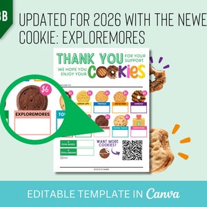 2026 UPDATED!! LBB Girl Scout Cookie Delivery and Thank You Card Digital Template Canva image 4