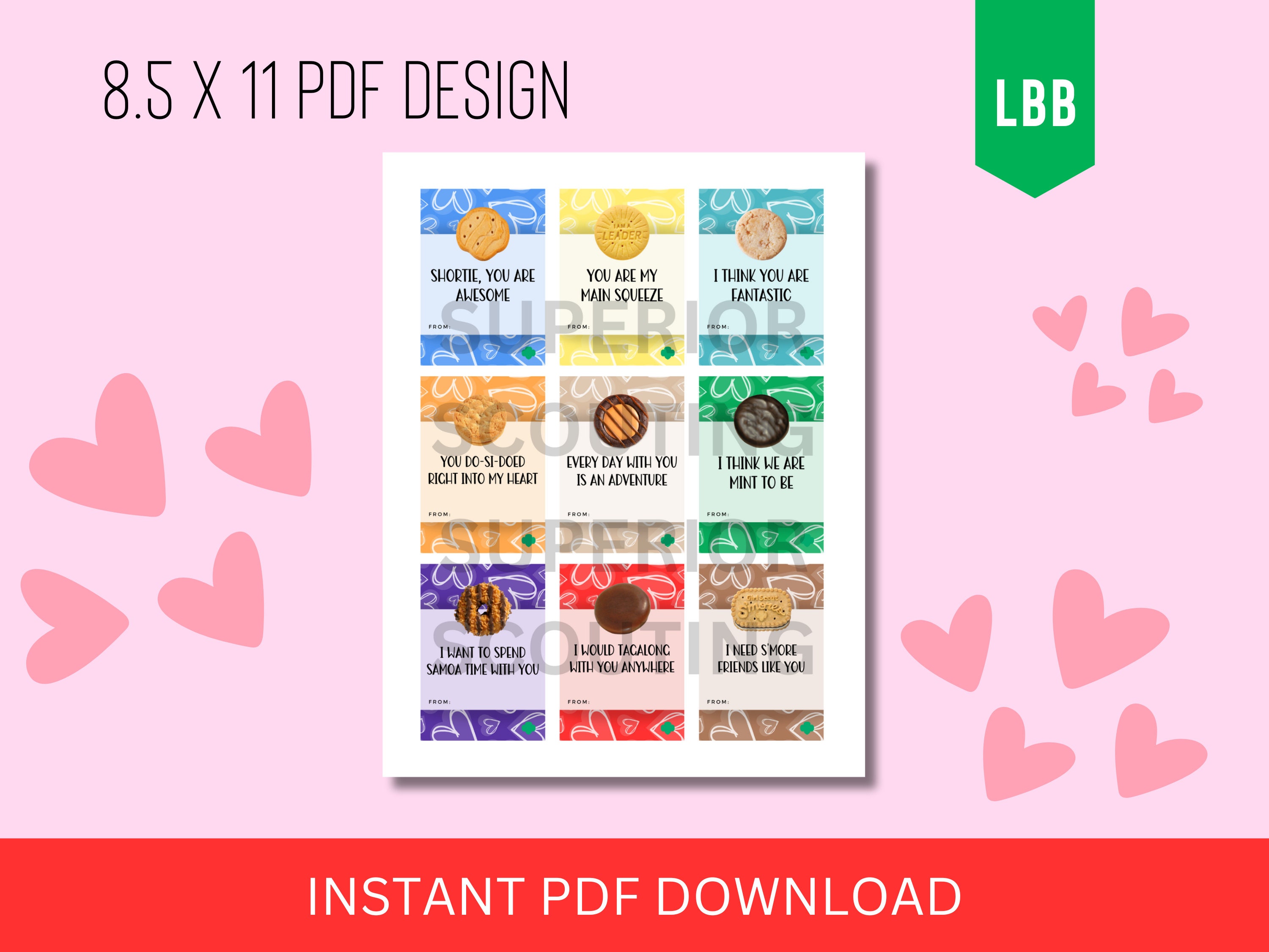 LBB Girl Scout Cookie Valentine’s Day - Instant Download PDF Printable ...