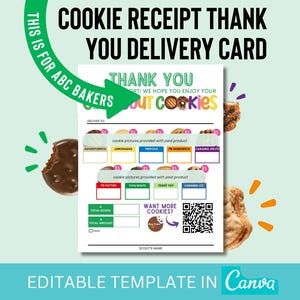 ABC Girl Scout Koekjesbezorging en bedankkaart Digitale sjabloon Canva