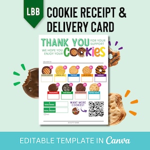 2026年更新!! LBBガールスカウトクッキー配達＆サンキューカード デジタルテンプレート Canva