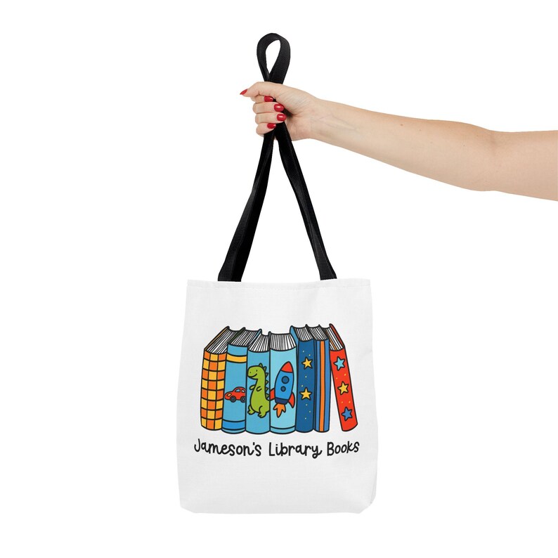 Personalized Library Books Tote Bag for Kids | Boy - Etsy