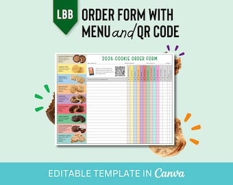 2026 MIS À JOUR !! Bon de commande LBB modifiable en téléchargement numérique avec code QR et menu