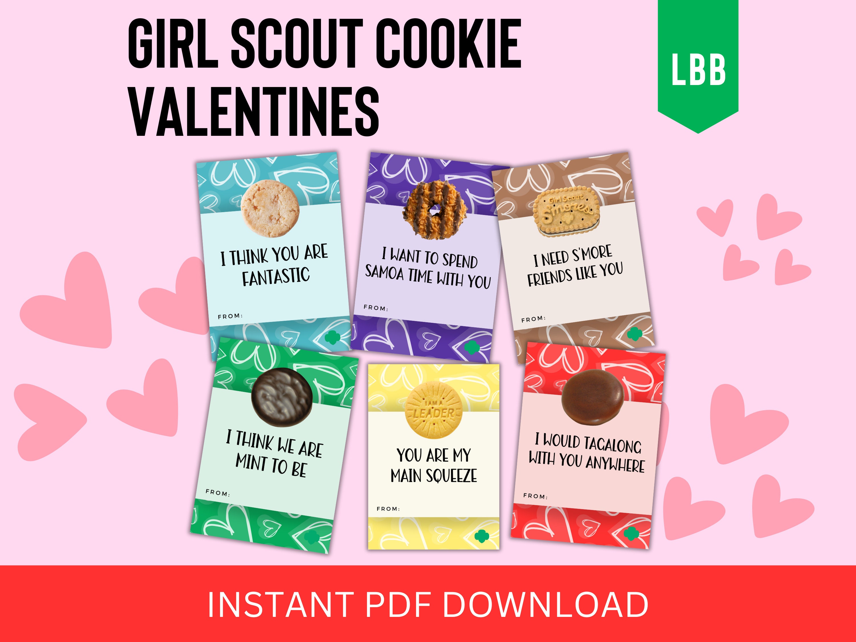 LBB Girl Scout Cookie Valentine’s Day - Instant Download PDF Printable ...
