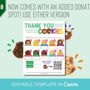 2026 UPDATED!! LBB Girl Scout Cookie Delivery and Thank You Card Digital Template Canva image 2