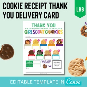 LBB Girl Scout Cookie Delivery and Thank You Card Digital Template Canva