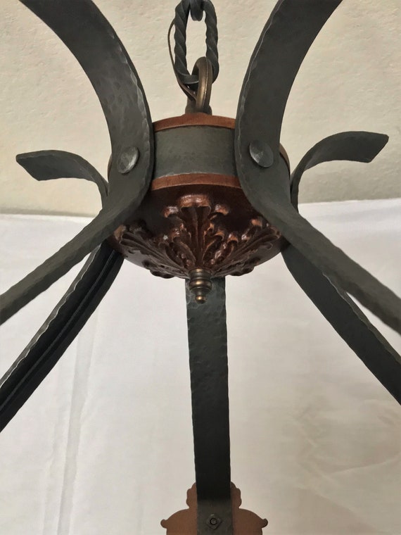 Large Five Arm Gothic Wrought Iron Spanish Arts Crafts Etsy