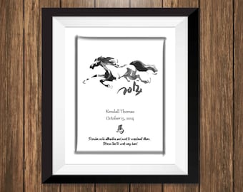 Custom Chinese Zodiac Art Print - Year of the Horse - Etsy