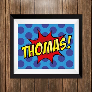 Comic Style Superhero Art, Custom Name Art, Superhero Name Art