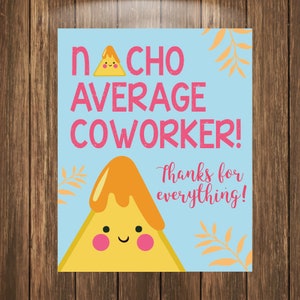 Nacho Average Coworker, Chips Tag Printable, Coworker Gift Tag, Office Gift Tag, Thank You Gift