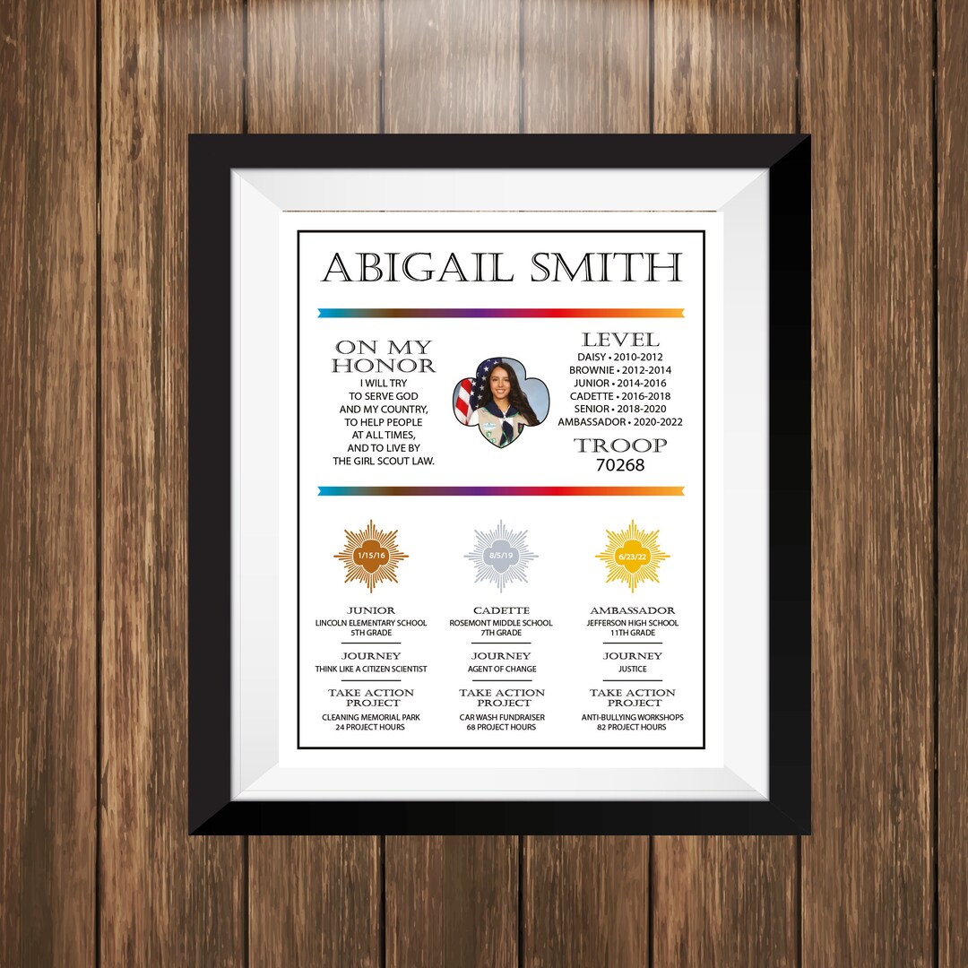Girl Scout Print, Girl Scout Art, Ambassador Gift, Girl Scout Gift - Etsy