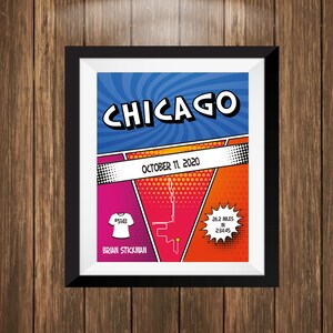 Comic Style Marathon Print, Custom Marathon Print, Marathon Race