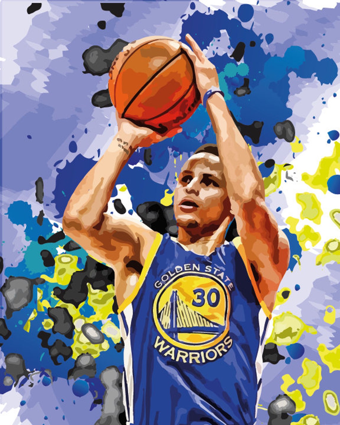 Warriors Gift Steph Curry Art Basketball Gift Etsy
