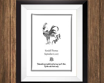 Custom Chinese Zodiac Art Print - Year of the Rooster