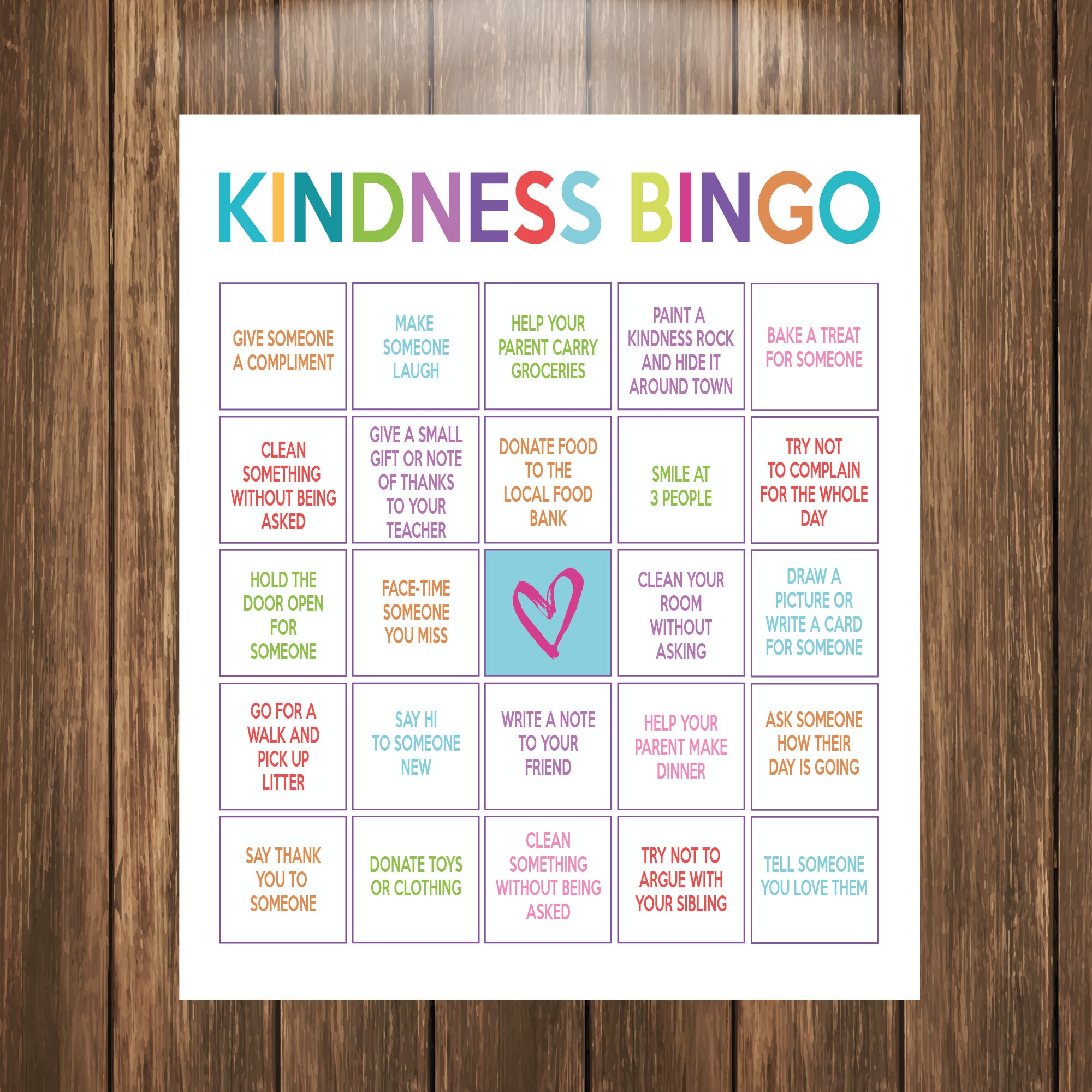 Printable Kindness Bingo Instant Download Etsy Printable Kindness Bingo Instant Download Etsy