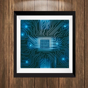 Custom Binary Code Art Print - Personalized Name Art, Computer Art, CPU