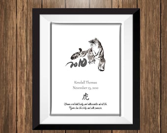 Custom Chinese Zodiac Art Print - Year of the Tiger