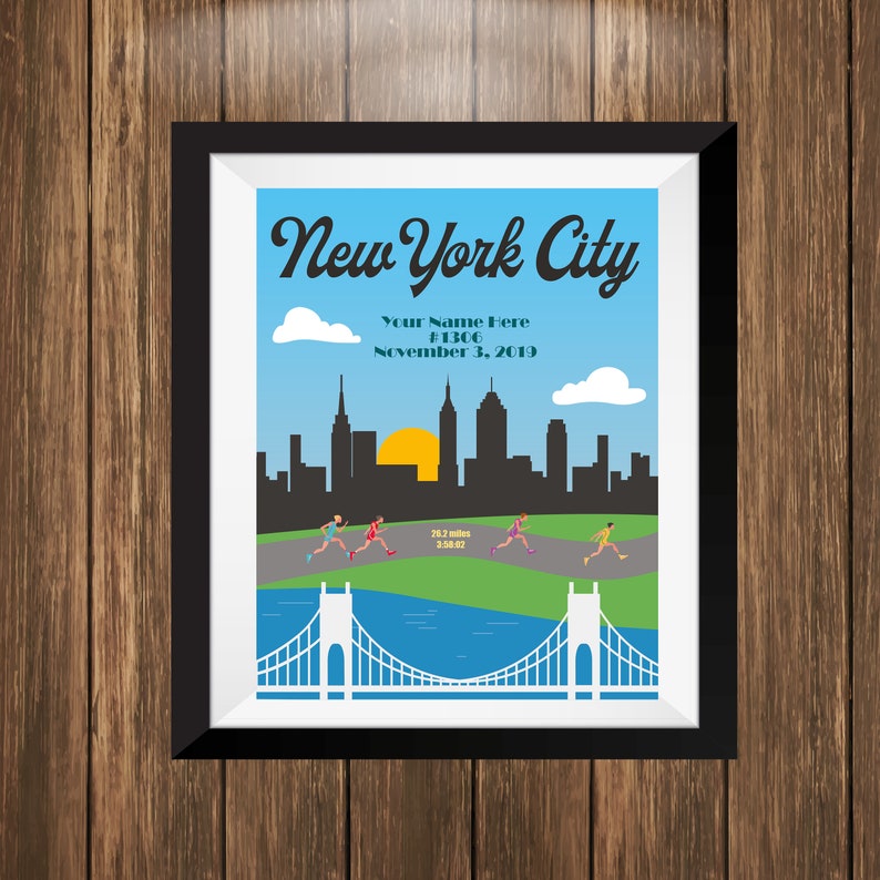 Custom Marathon Print, New York City, Marathon Poster - Etsy