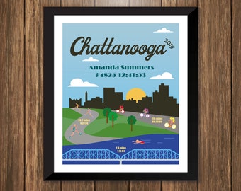 Custom Triathlon Print, Chattanooga, Bike Poster, Marathon Poster, Swim Poster
