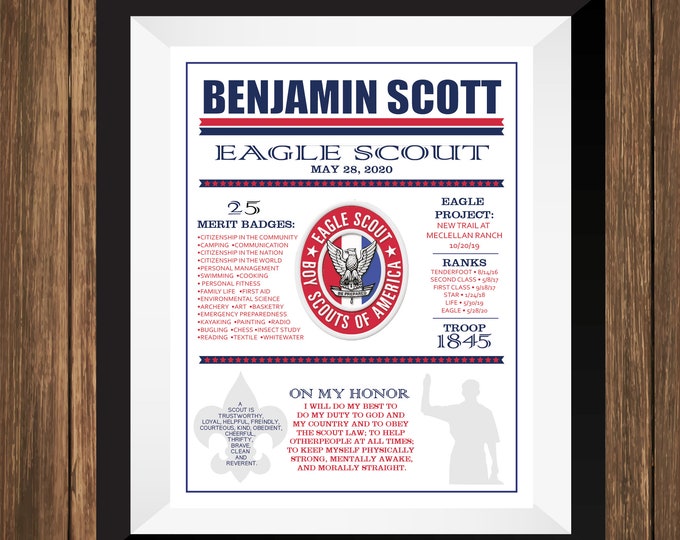 Eagle Scout Print Boy Scout Art Eagle Scout Gift Boy Scout | Etsy