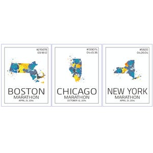 Custom Marathon Art Print, Personalized Gift