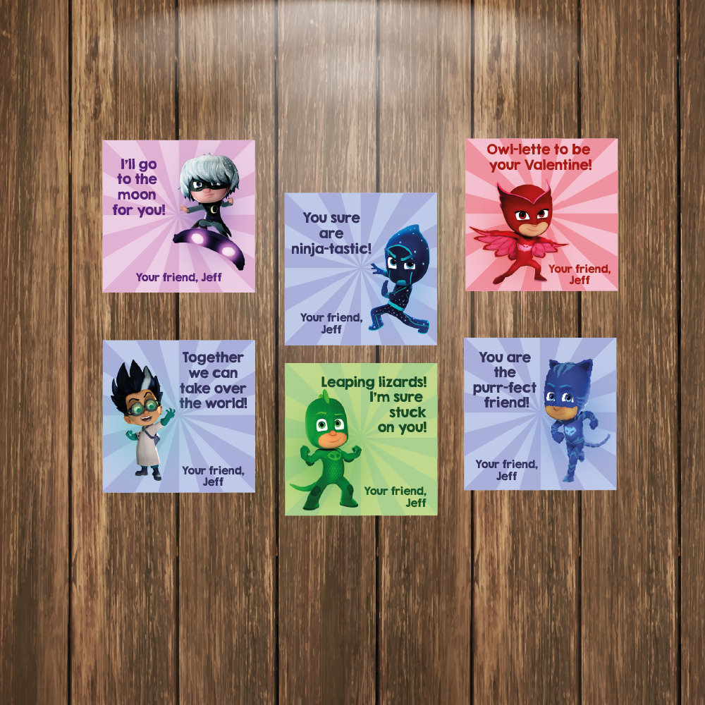 Custom PJ Masks Valentine Printable - Etsy
