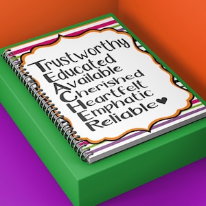 Teacher Poem Journal Notebook/Journal/Binder Cover PNG