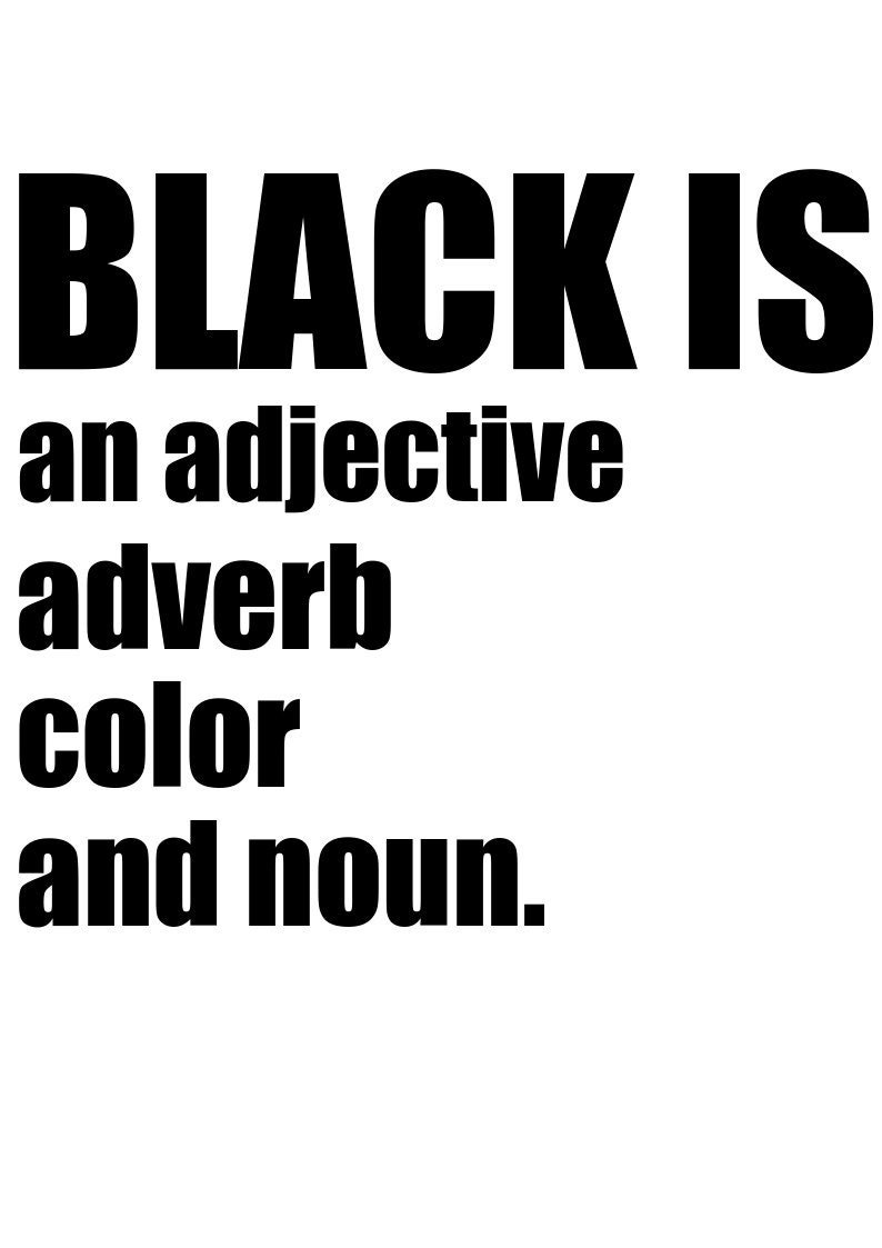 Black is adjective Adverb Color Noun SVG Etsy