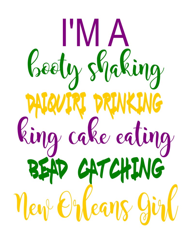 NOLA Fat Tuesday SVG Mardi Gras New Orleans Girl